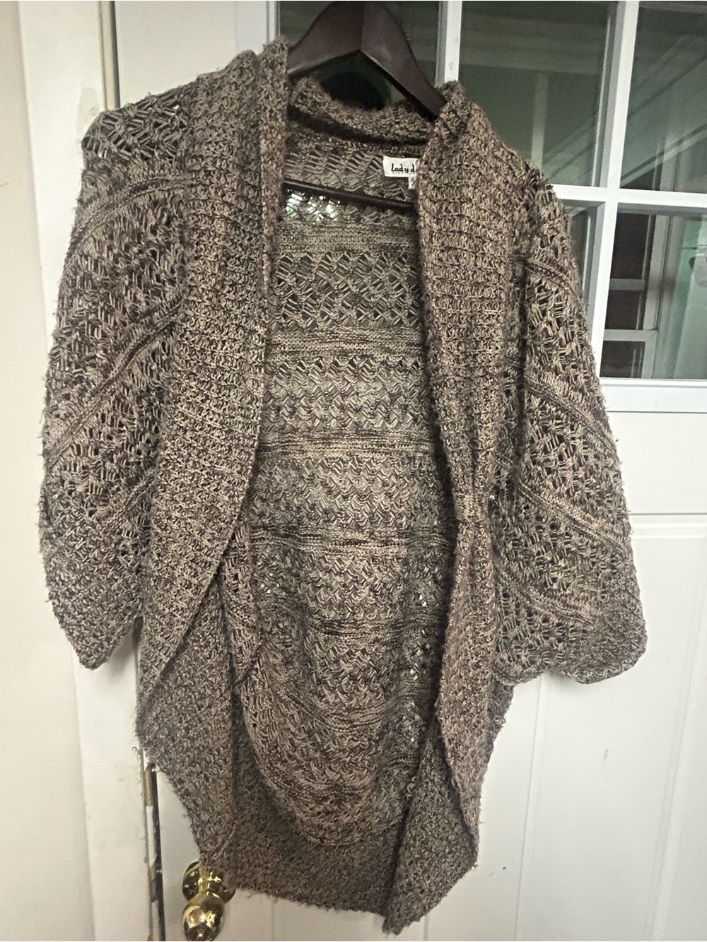 Open-Front Textured Knit Cardigan Sweater - Taupe